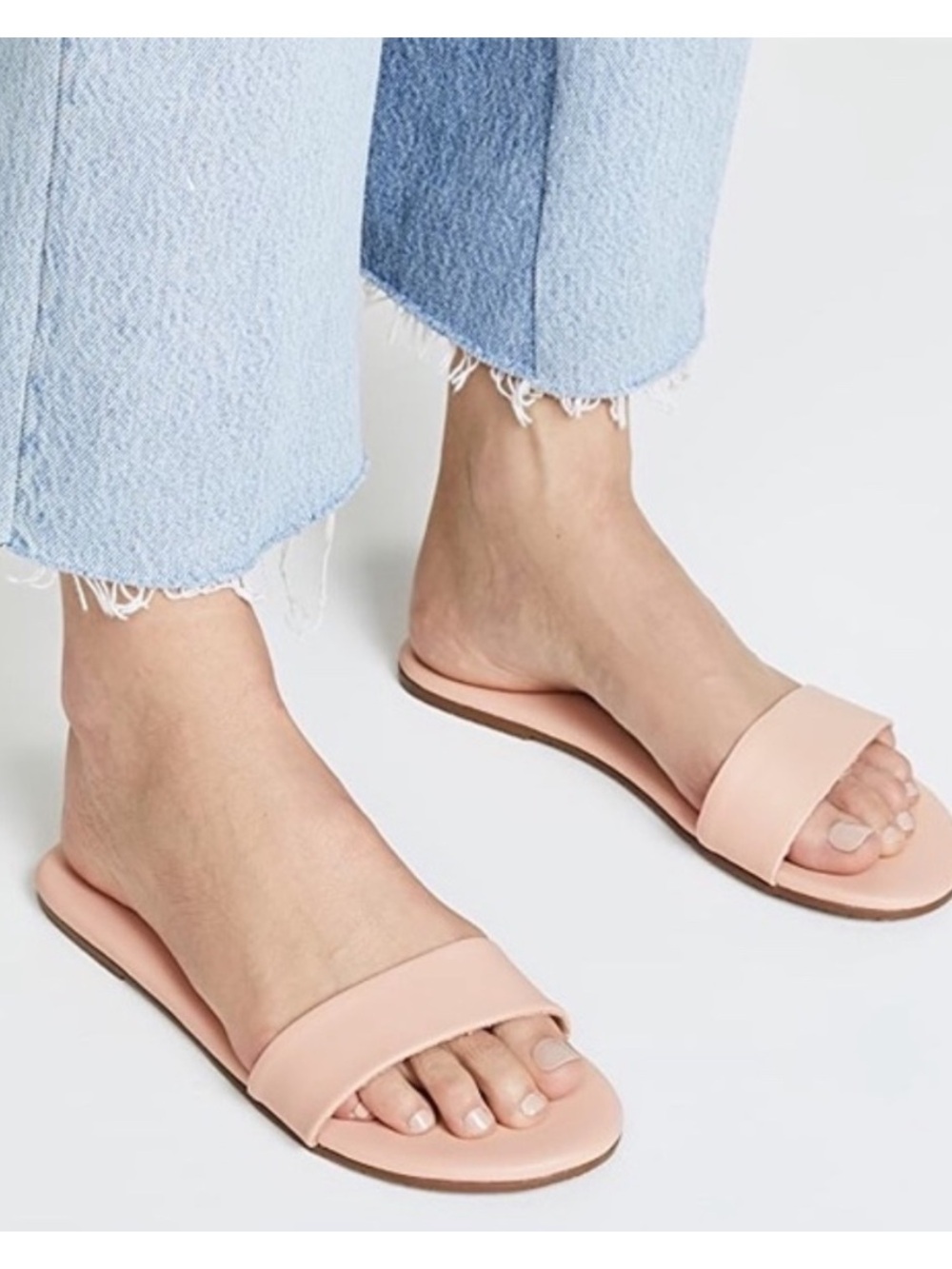 TKEES Alex Sandal Slides Beige Sz 9